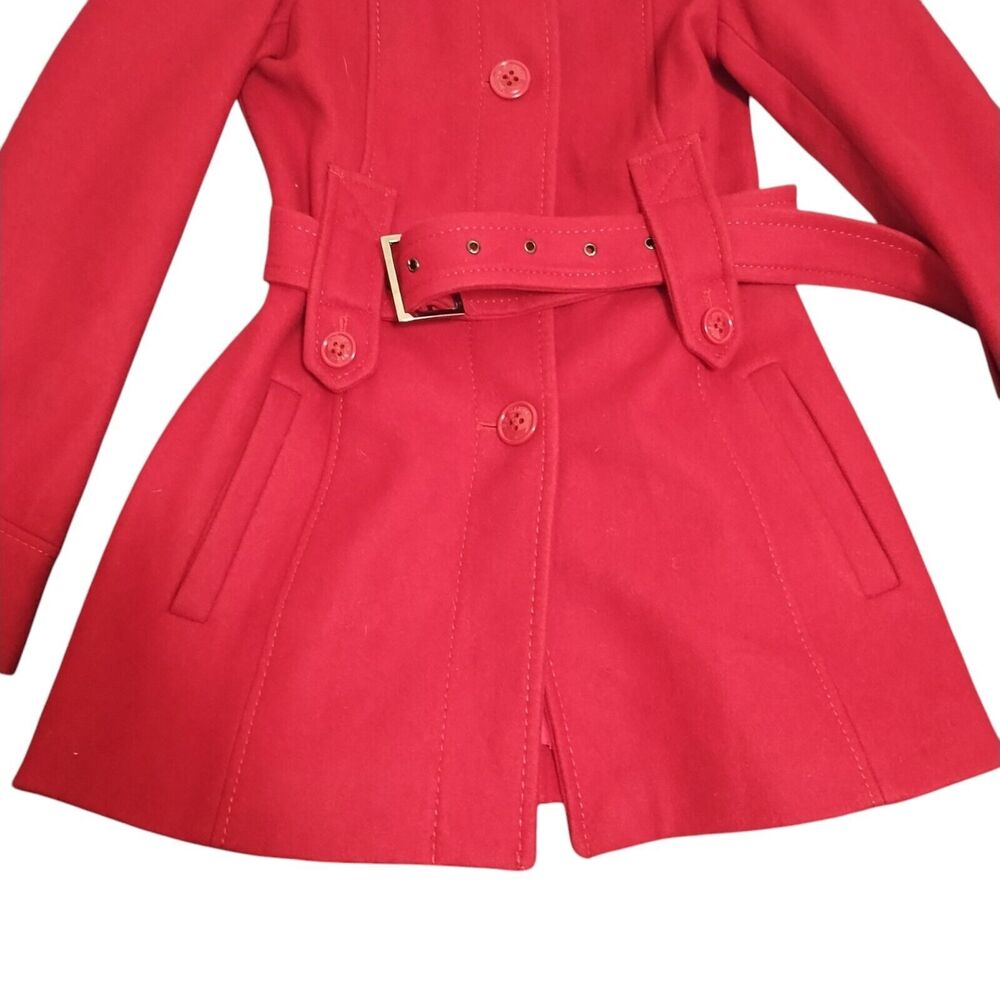 M60 MISS SIXTY Burgundy Pea Coat, 60% Wool / 30% Poly / 10% Rayon, Extra Small - Picture 6 of 16